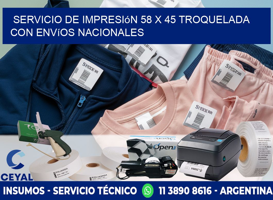 Servicio de impresión 58 x 45 troquelada con envíos nacionales