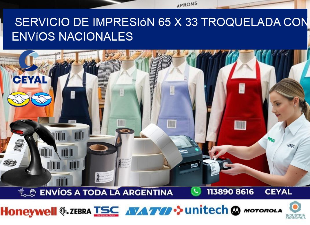 Servicio de impresión 65 x 33 troquelada con envíos nacionales
