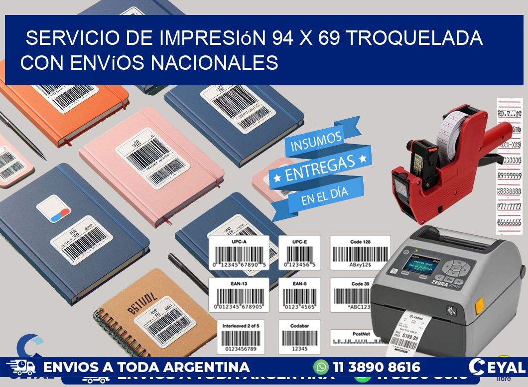 Servicio de impresión 94 x 69 troquelada con envíos nacionales