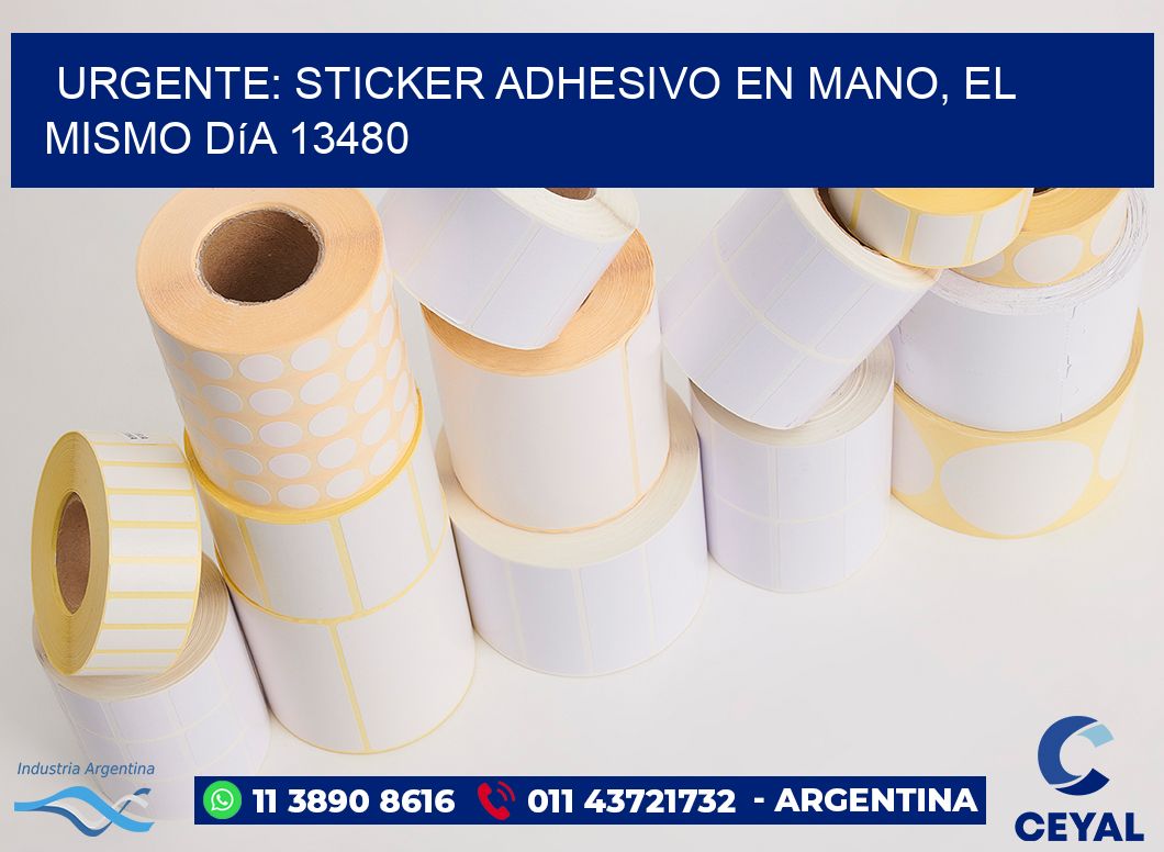 Urgente: Sticker adhesivo en Mano, el Mismo Día 13480