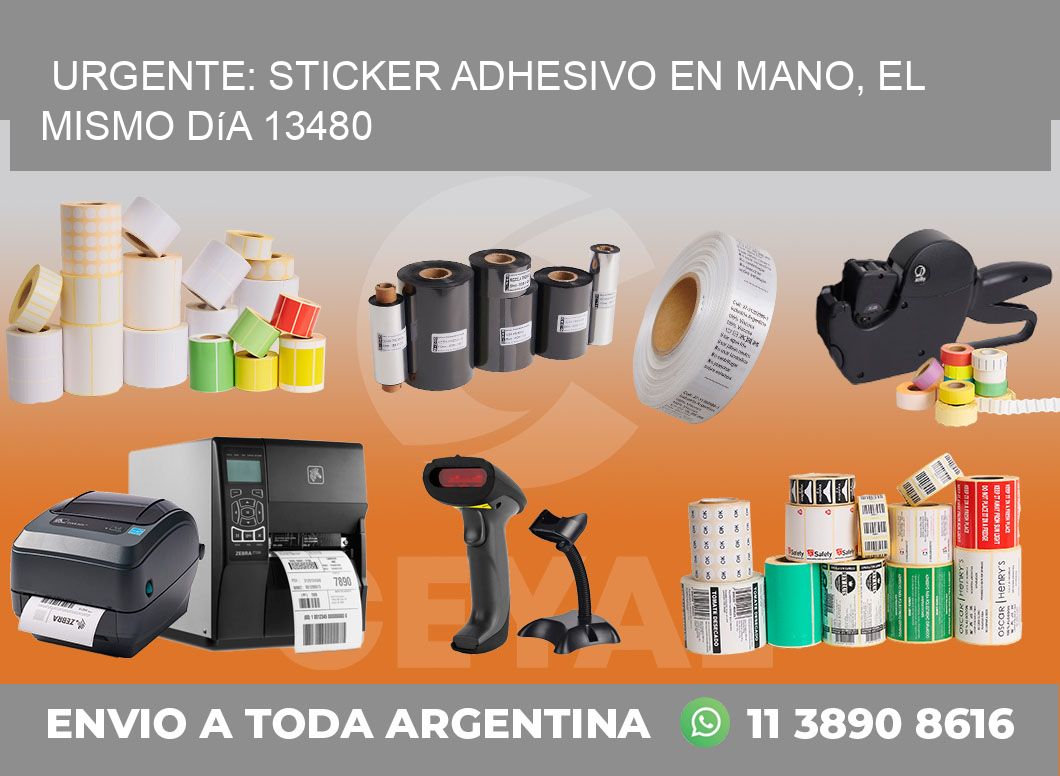 Urgente: Sticker adhesivo en Mano, el Mismo Día 13480