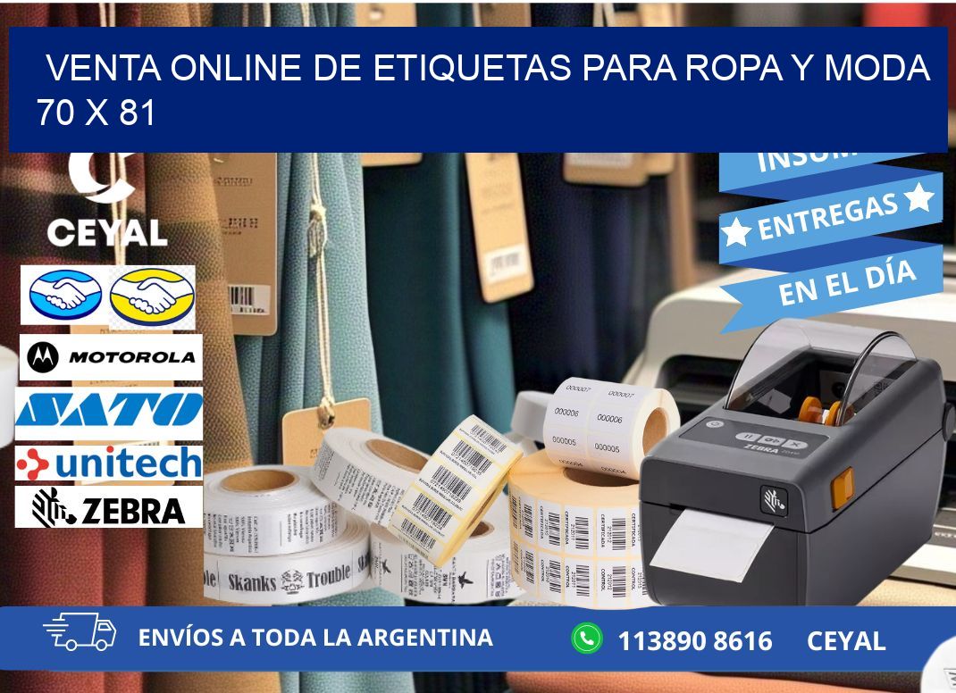 Venta Online de Etiquetas para Ropa y Moda 70 x 81