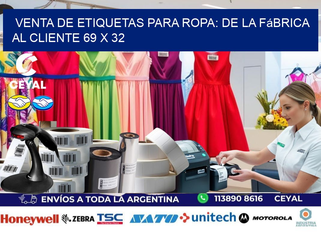 Venta de Etiquetas para Ropa: De la Fábrica al Cliente 69 x 32