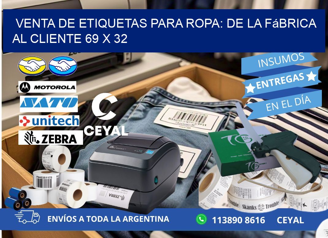 Venta de Etiquetas para Ropa: De la Fábrica al Cliente 69 x 32