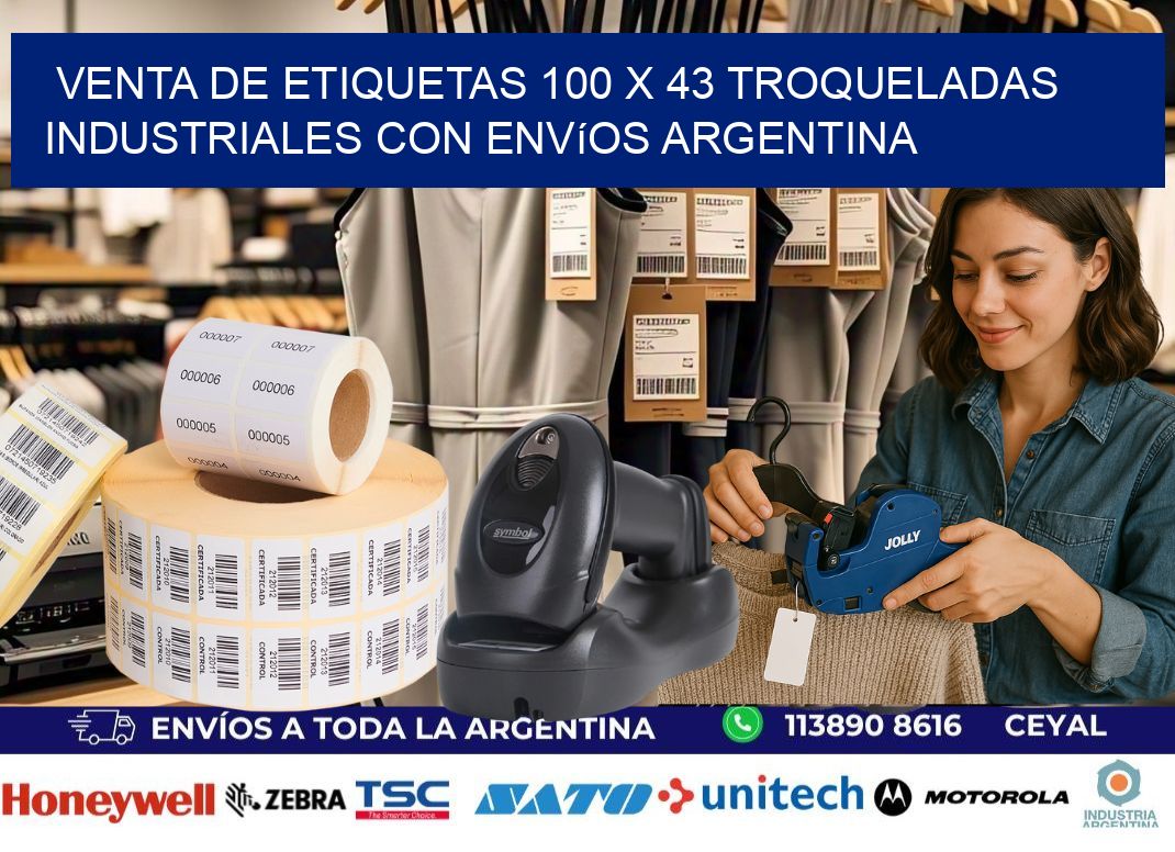 Venta de etiquetas 100 x 43 troqueladas industriales con envíos Argentina