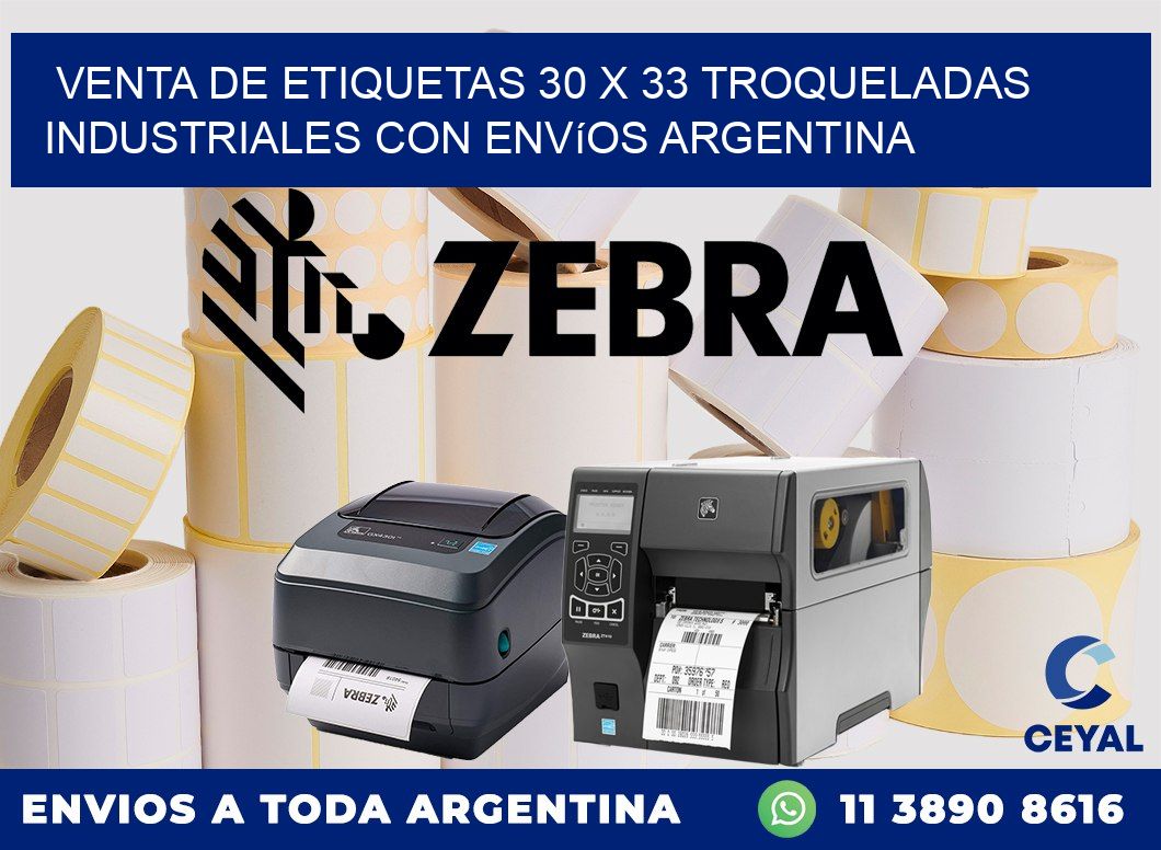 Venta de etiquetas 30 x 33 troqueladas industriales con envíos Argentina