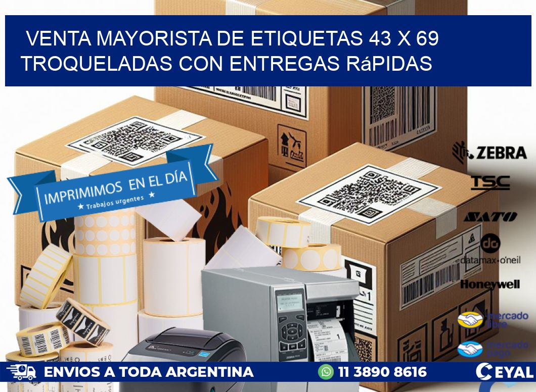 Venta mayorista de etiquetas 43 x 69 troqueladas con entregas rápidas