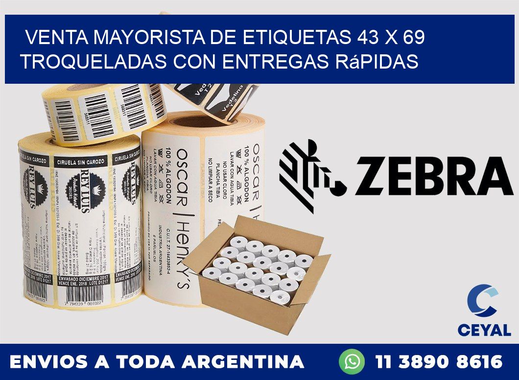 Venta mayorista de etiquetas 43 x 69 troqueladas con entregas rápidas