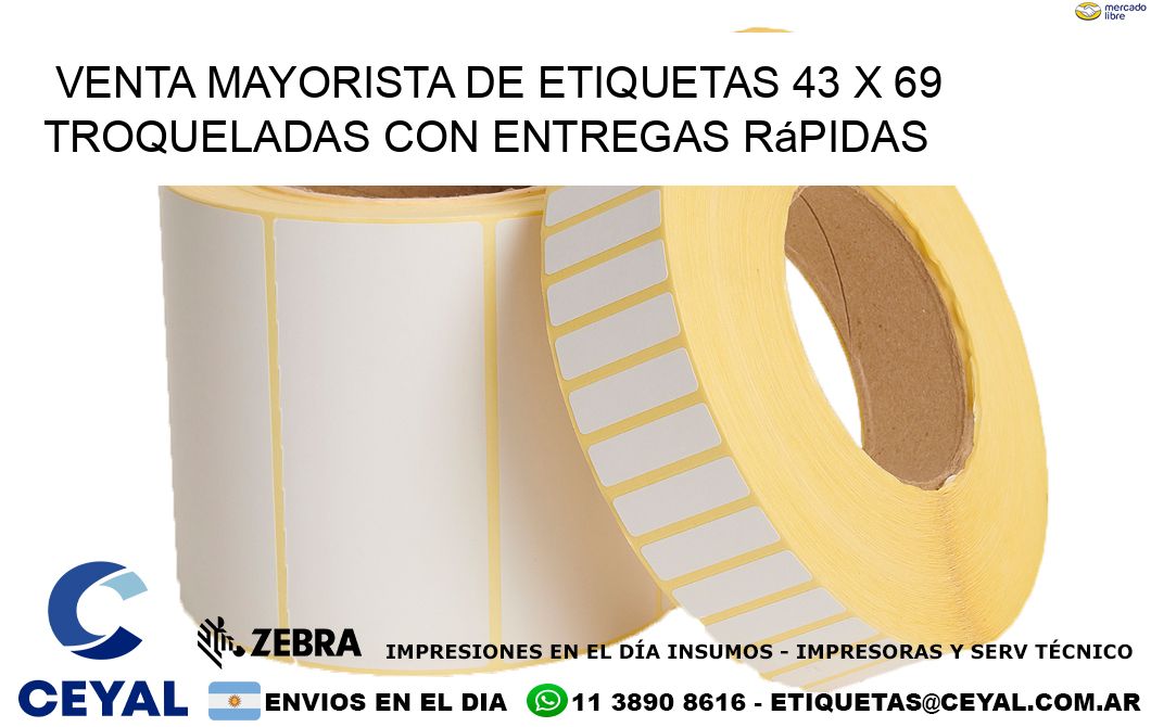 Venta mayorista de etiquetas 43 x 69 troqueladas con entregas rápidas