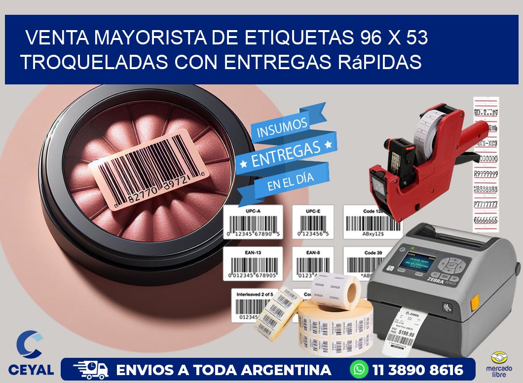 Venta mayorista de etiquetas 96 x 53 troqueladas con entregas rápidas