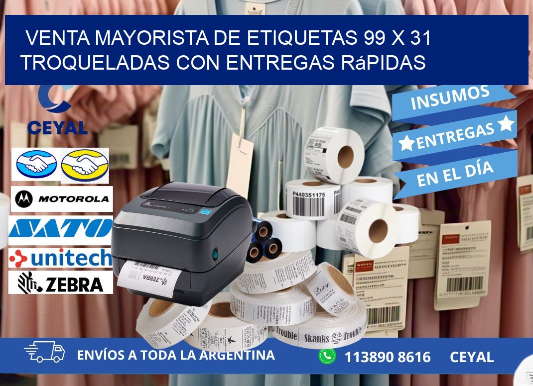 Venta mayorista de etiquetas 99 x 31 troqueladas con entregas rápidas