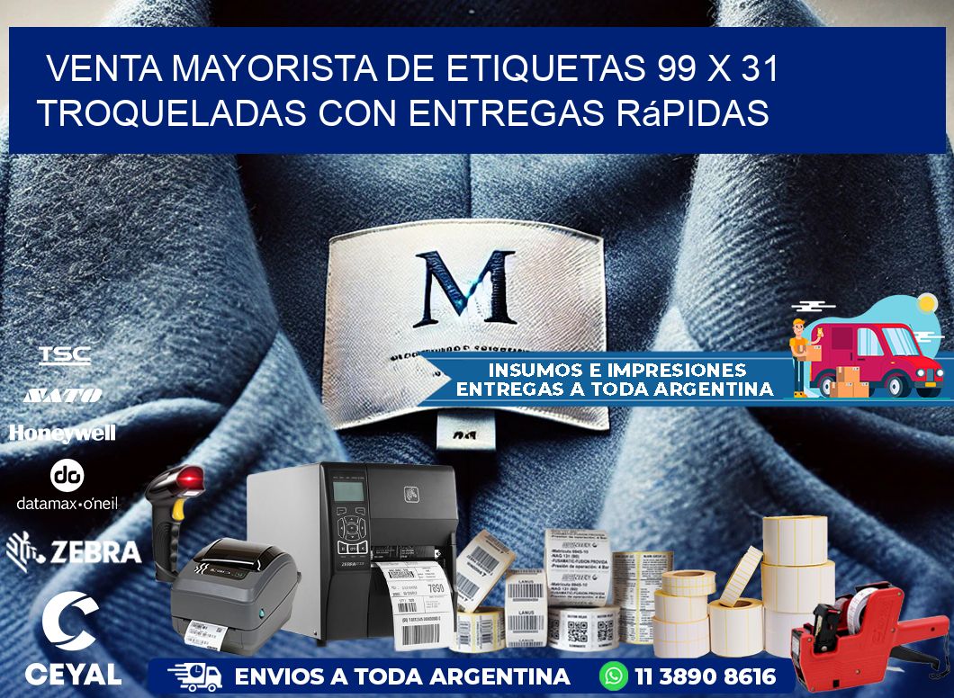 Venta mayorista de etiquetas 99 x 31 troqueladas con entregas rápidas