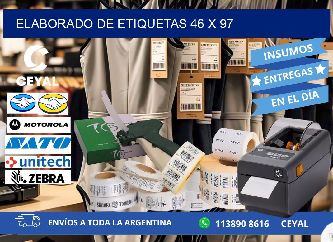 elaborado de etiquetas 46 x 97