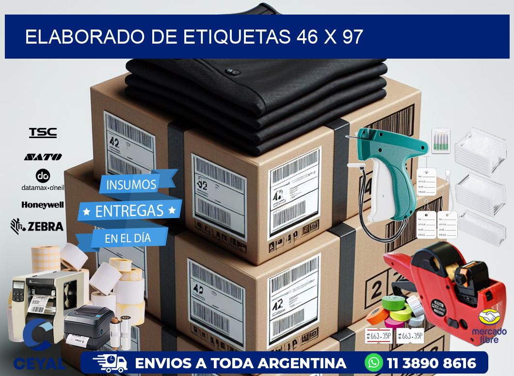 elaborado de etiquetas 46 x 97