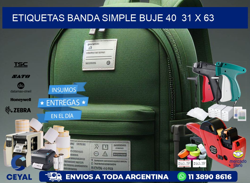 etiquetas banda simple buje 40  31 x 63