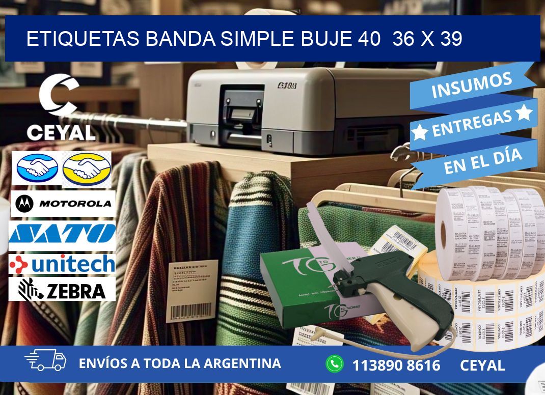 etiquetas banda simple buje 40  36 x 39