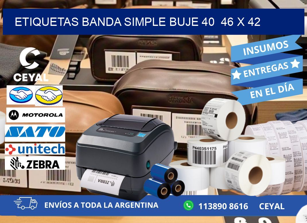 etiquetas banda simple buje 40  46 x 42