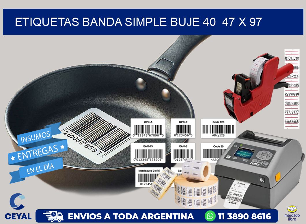 etiquetas banda simple buje 40  47 x 97