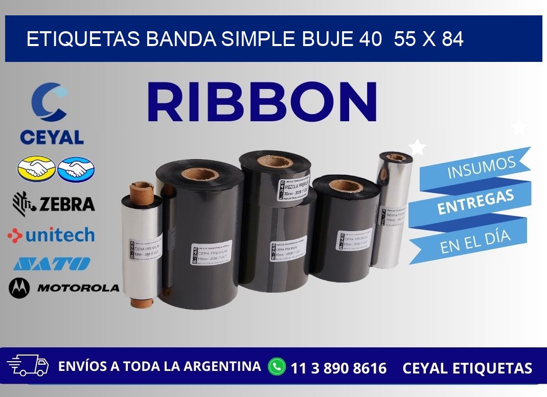 etiquetas banda simple buje 40  55 x 84
