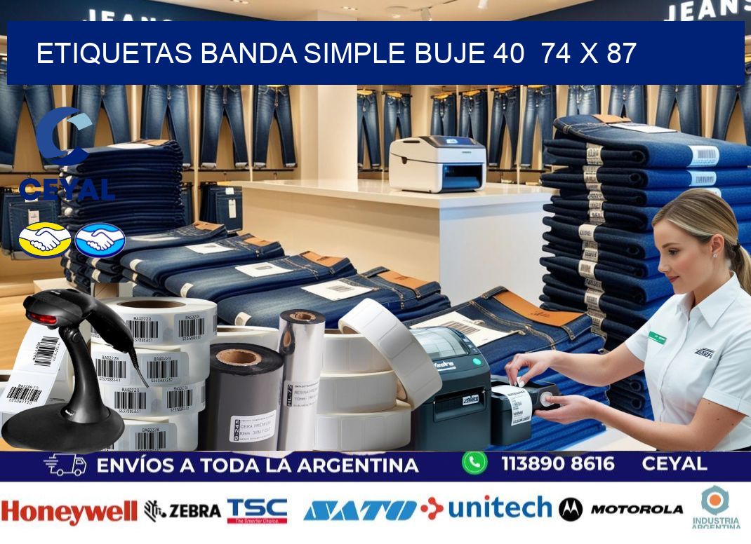 etiquetas banda simple buje 40  74 x 87