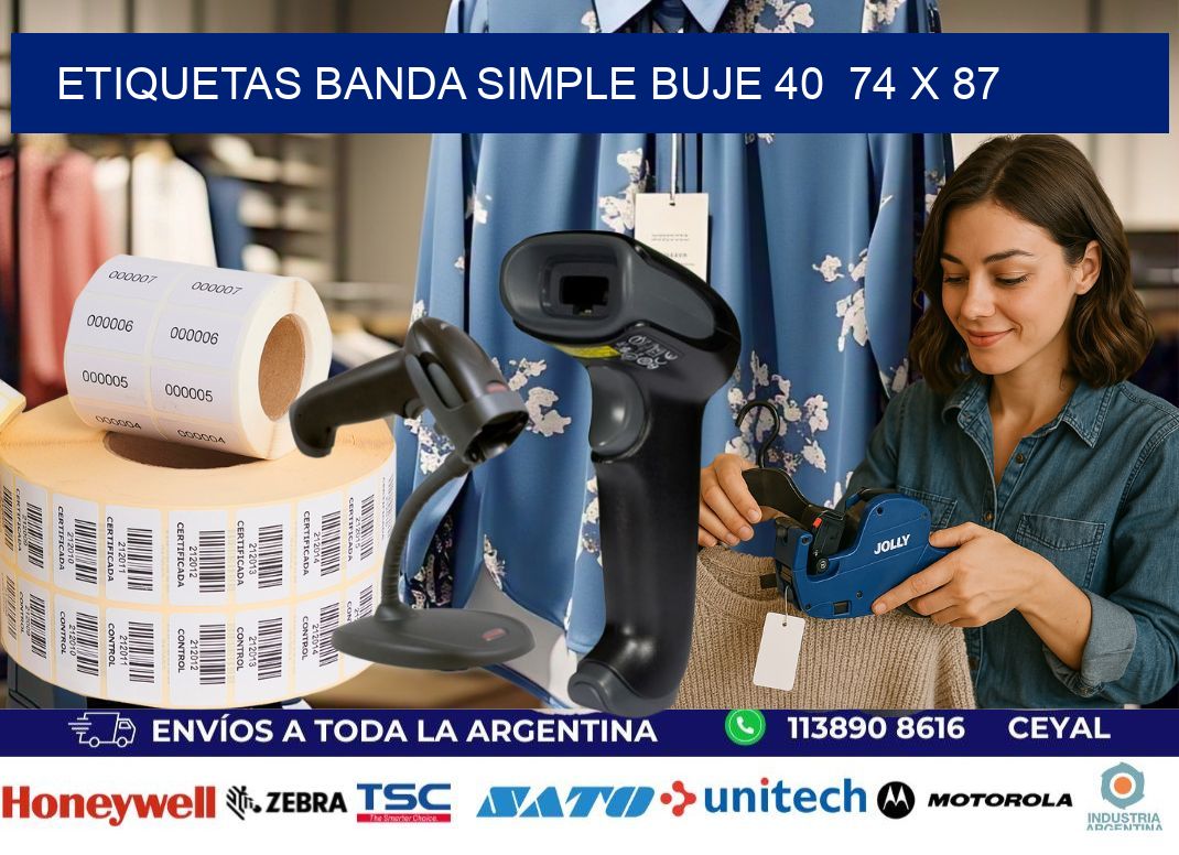 etiquetas banda simple buje 40  74 x 87