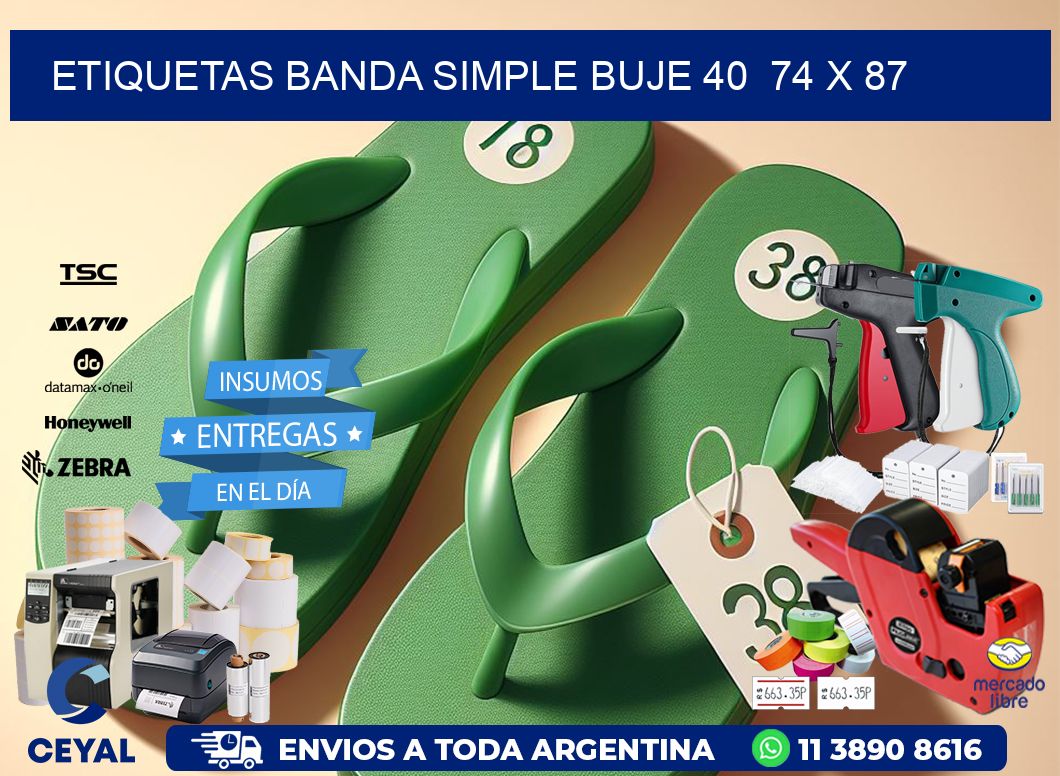 etiquetas banda simple buje 40  74 x 87