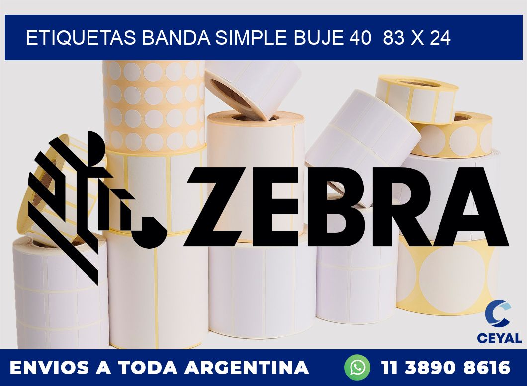 etiquetas banda simple buje 40  83 x 24