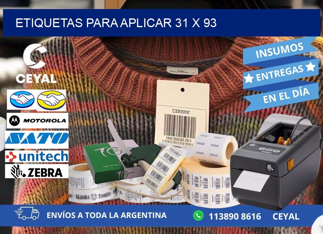 etiquetas para aplicar 31 x 93