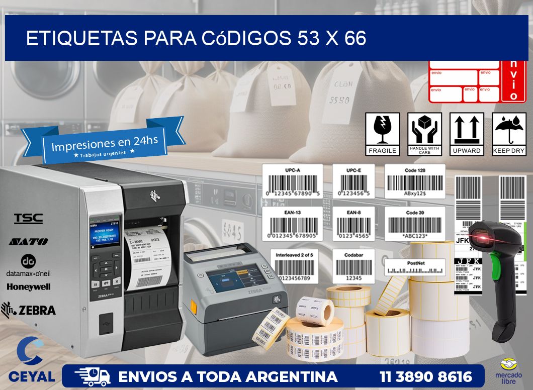 etiquetas para códigos 53 x 66