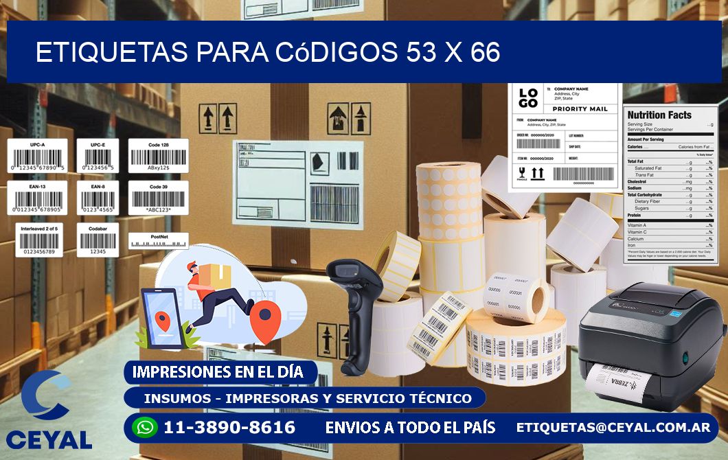 etiquetas para códigos 53 x 66