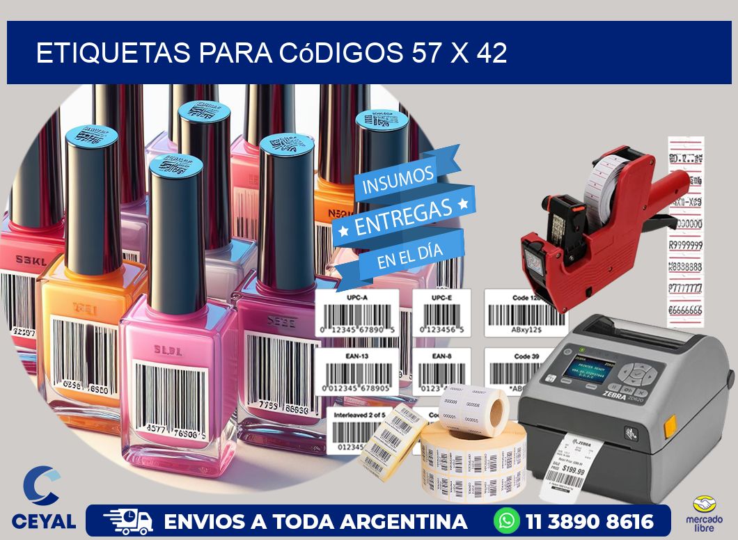 etiquetas para códigos 57 x 42