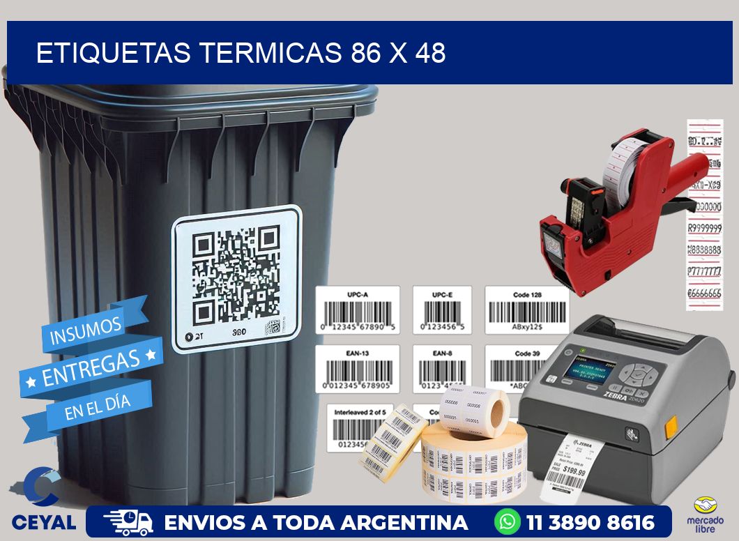 etiquetas termicas 86 x 48