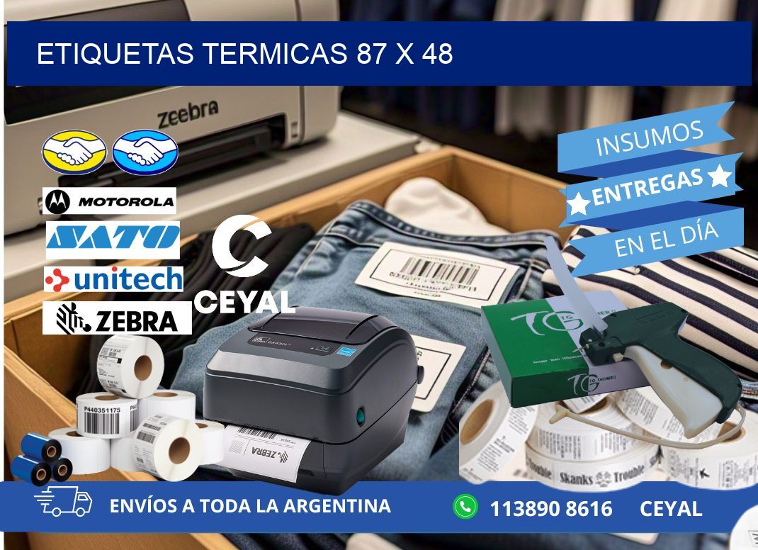 etiquetas termicas 87 x 48