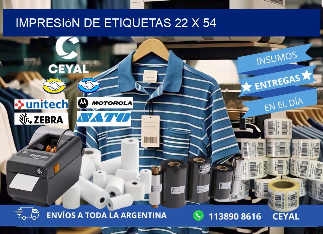 impresión de etiquetas 22 x 54