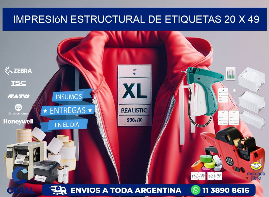 impresión estructural de etiquetas 20 x 49