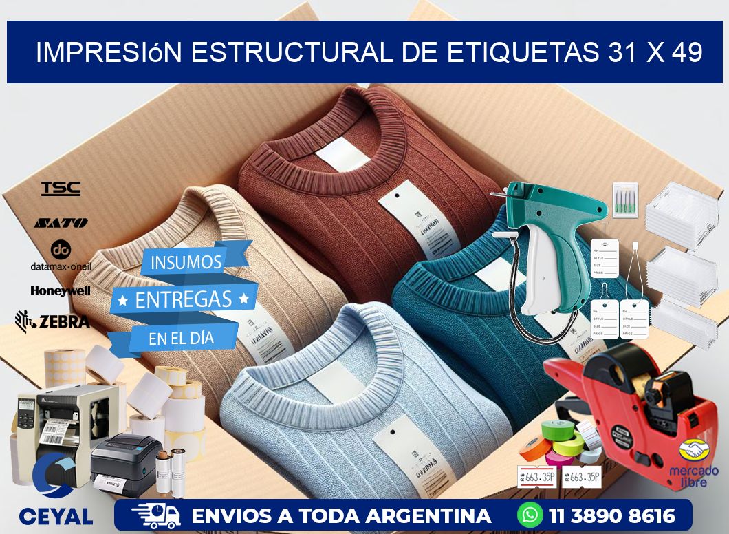 impresión estructural de etiquetas 31 x 49