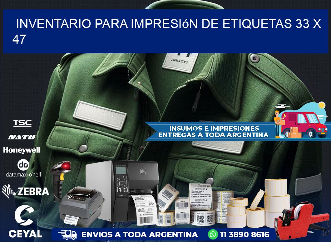 inventario para impresión de etiquetas 33 x 47
