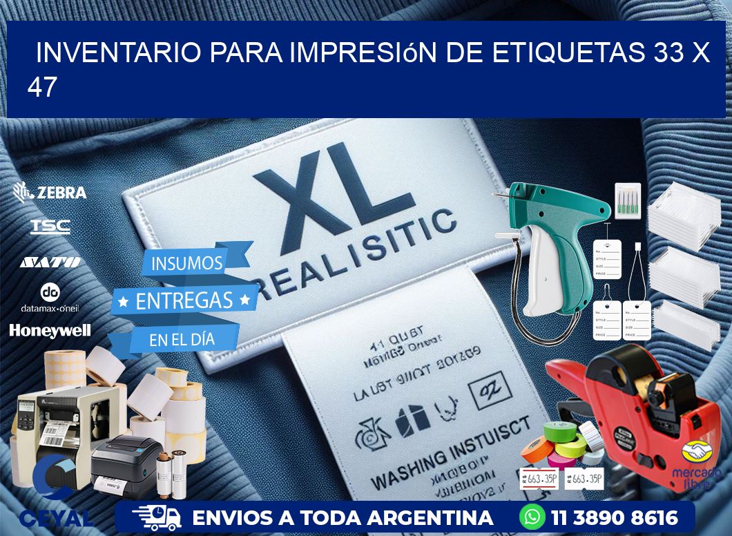 inventario para impresión de etiquetas 33 x 47