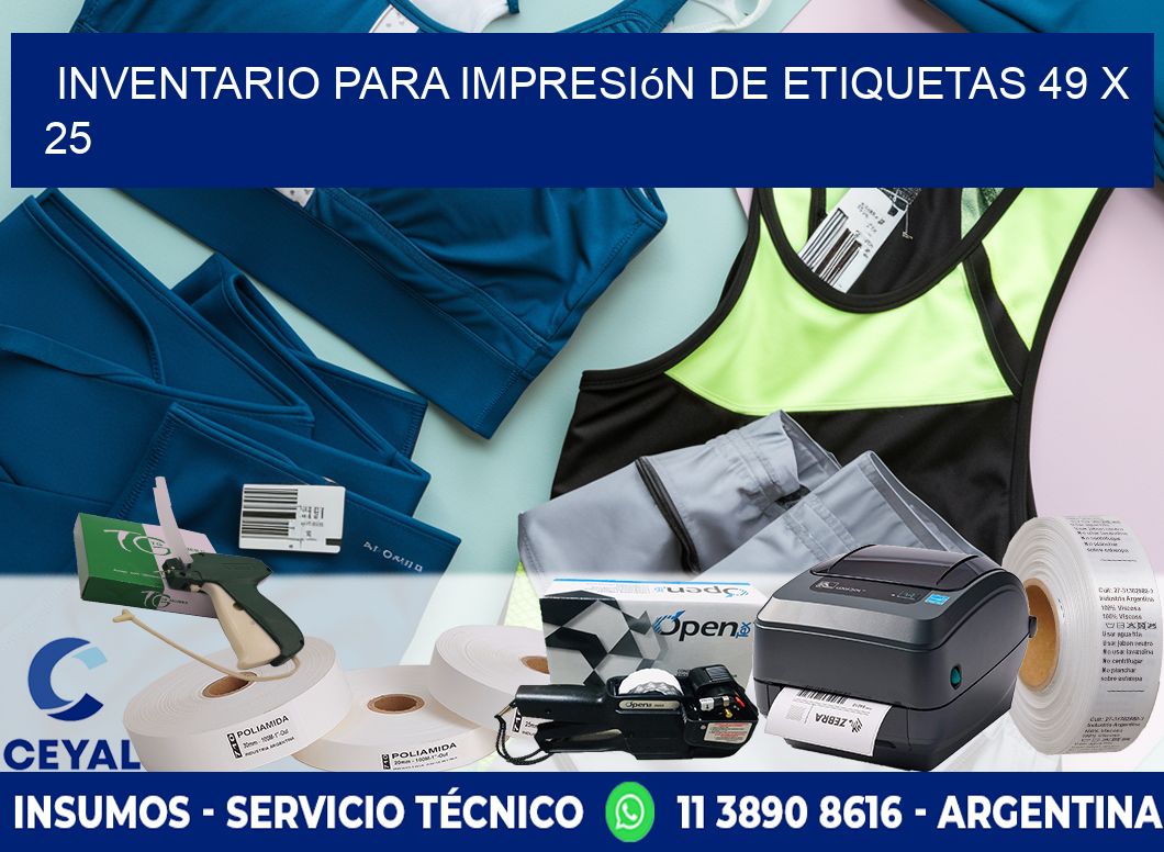 inventario para impresión de etiquetas 49 x 25