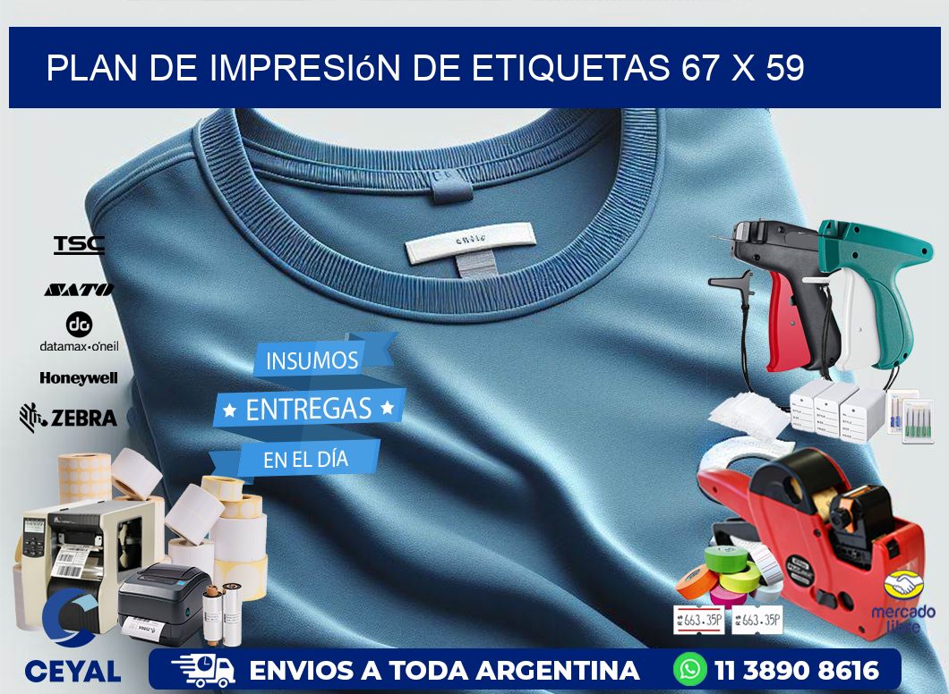 plan de impresión de etiquetas 67 x 59