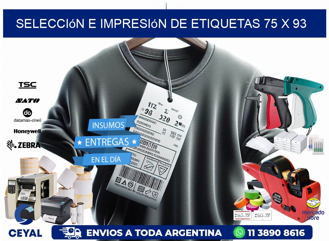 selección e impresión de etiquetas 75 x 93