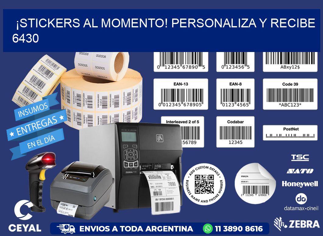 ¡Stickers al Momento! Personaliza y Recibe 6430