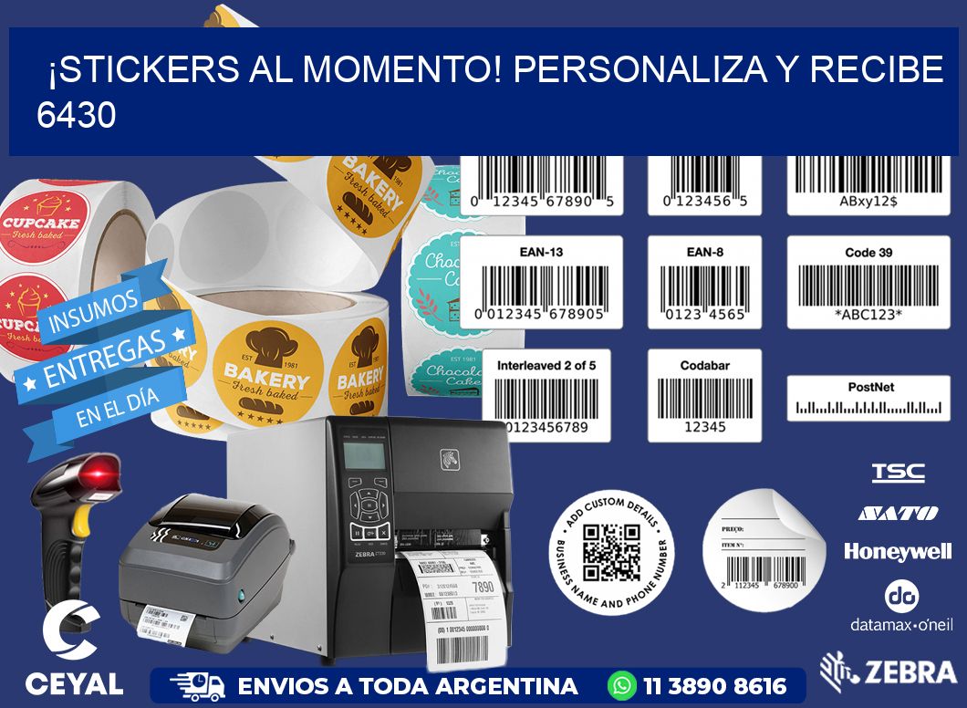 ¡Stickers al Momento! Personaliza y Recibe 6430