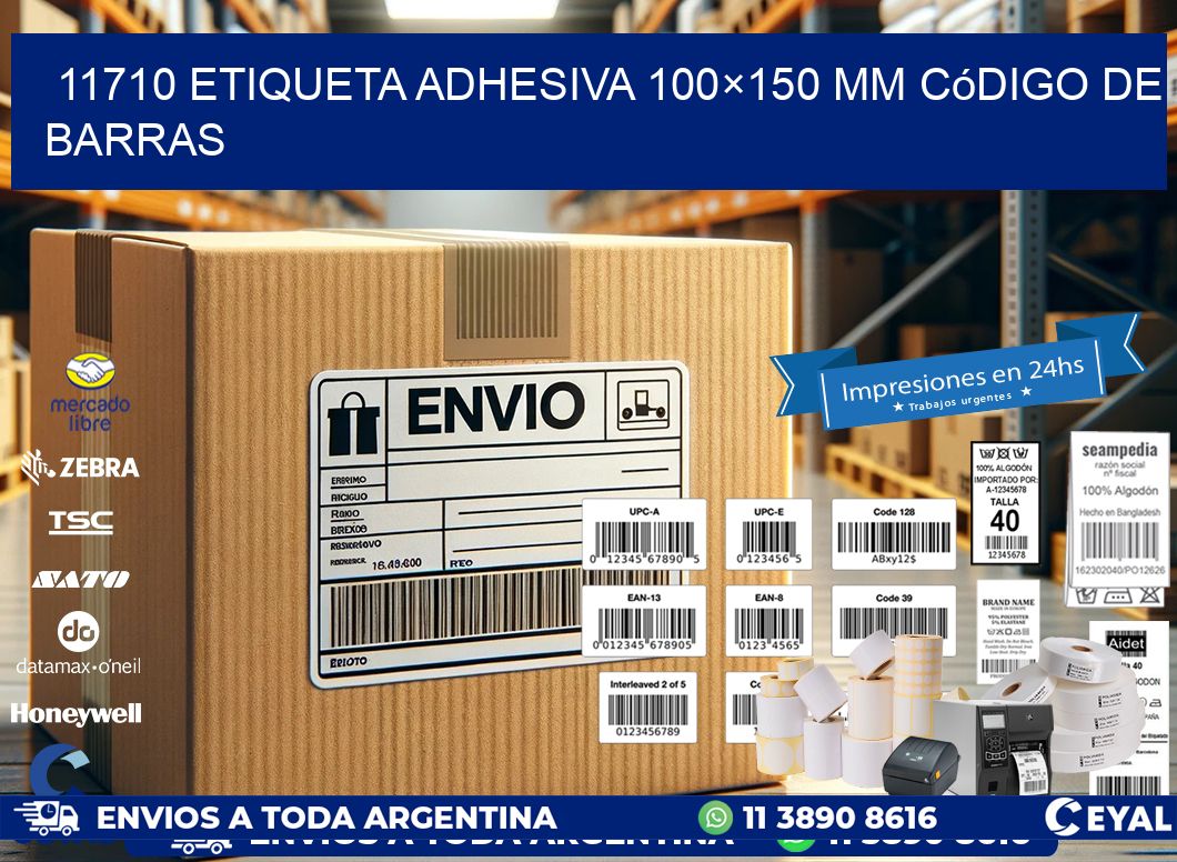 11710 etiqueta adhesiva 100×150 mm código de barras