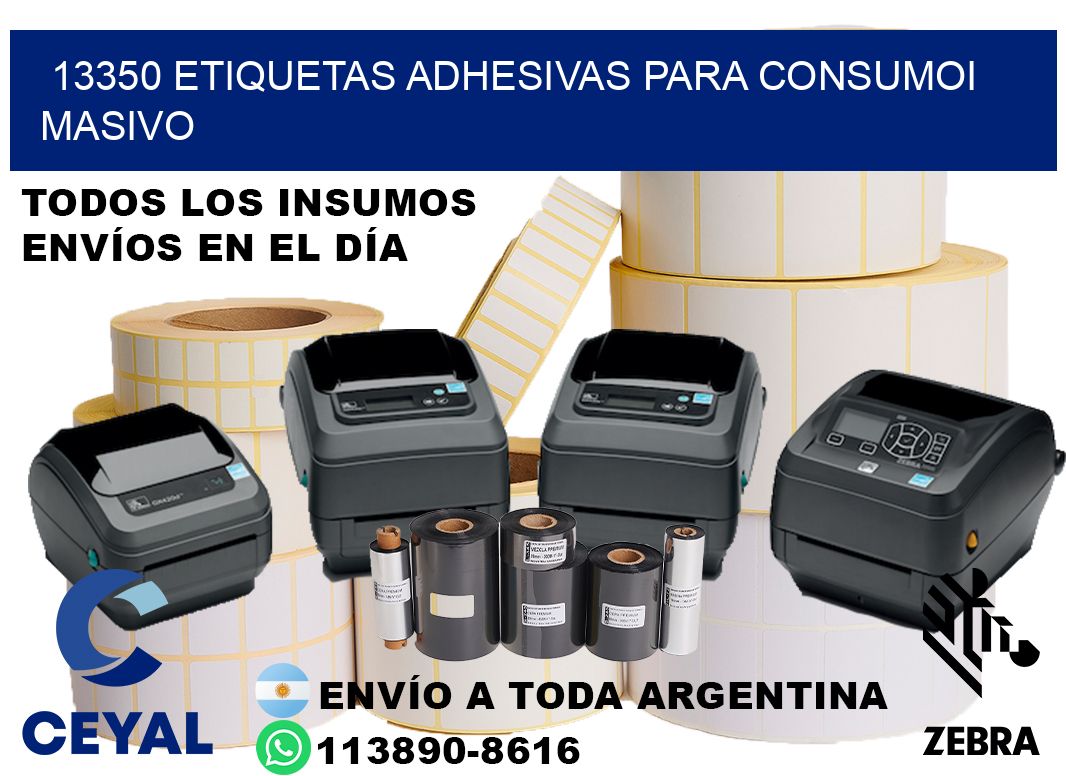 13350 Etiquetas adhesivas para consumoi masivo