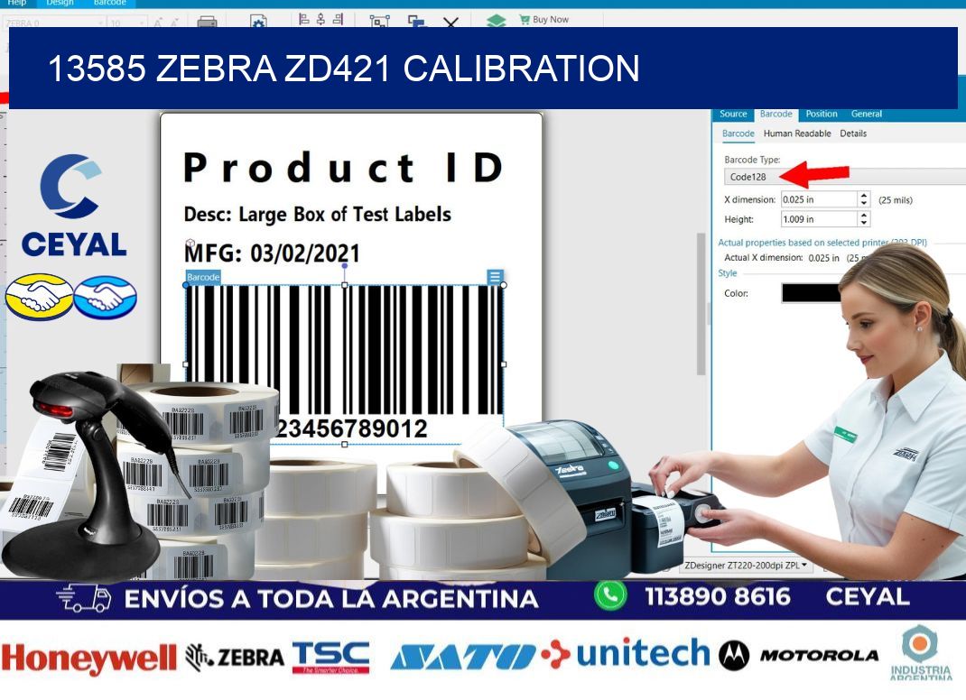 13585 Zebra ZD421 Calibration