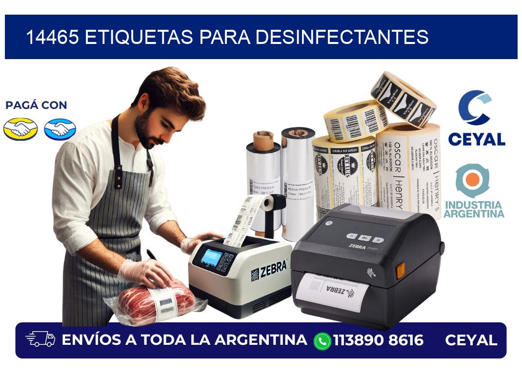 14465 Etiquetas para desinfectantes