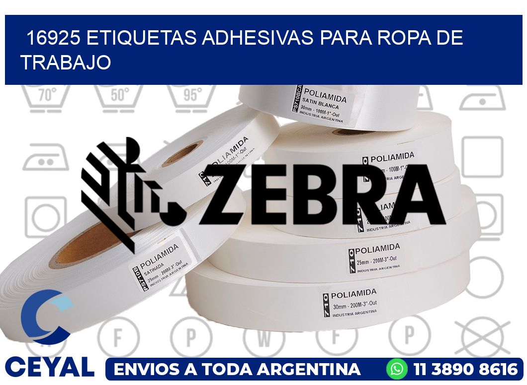 16925 Etiquetas adhesivas para ropa de trabajo