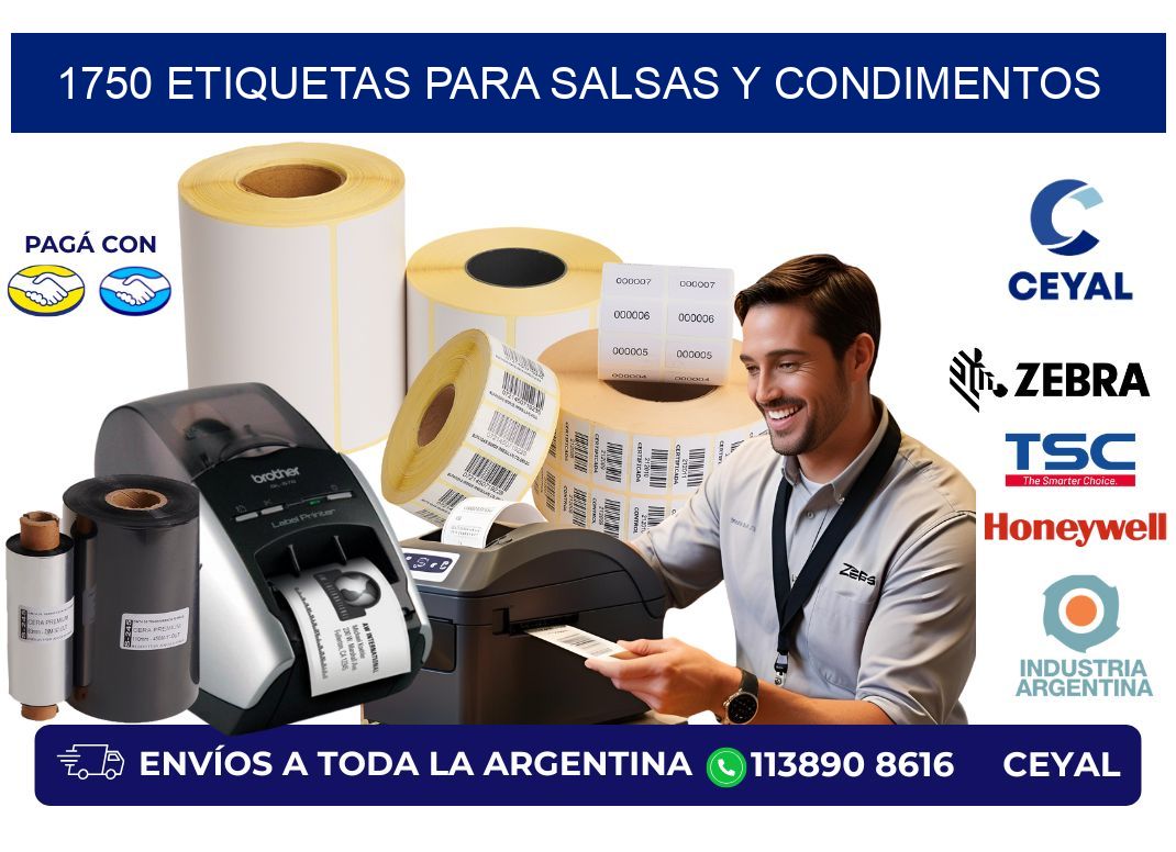 1750 Etiquetas para salsas y condimentos