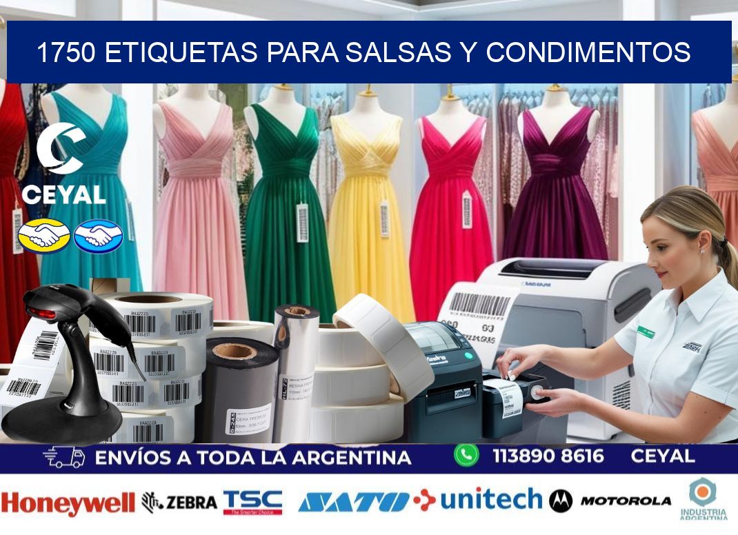 1750 Etiquetas para salsas y condimentos